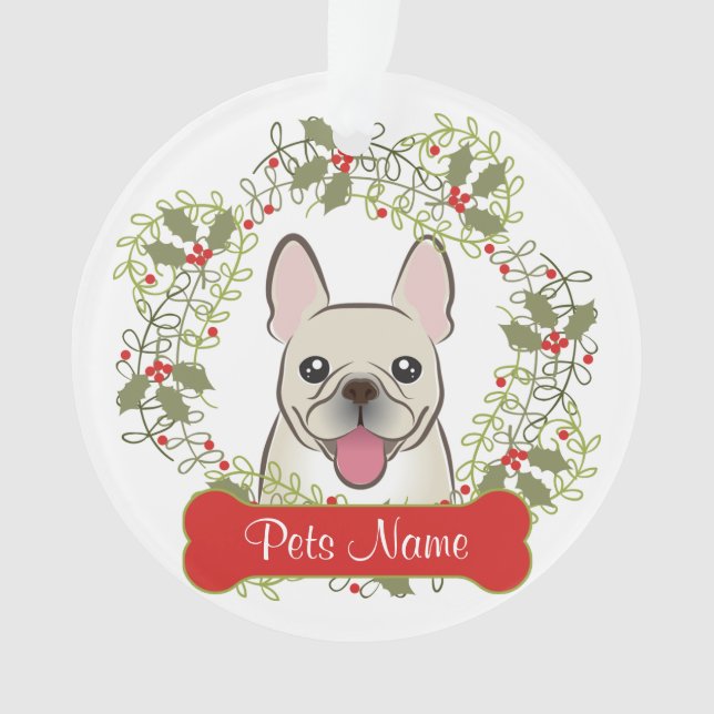 Ornement personnalisable de bouledogue français (devant)