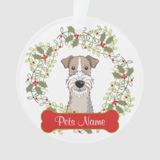 Ornement personnalisable de Fox Terrier de fil