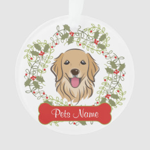 Ornement personnalisable de golden retriever