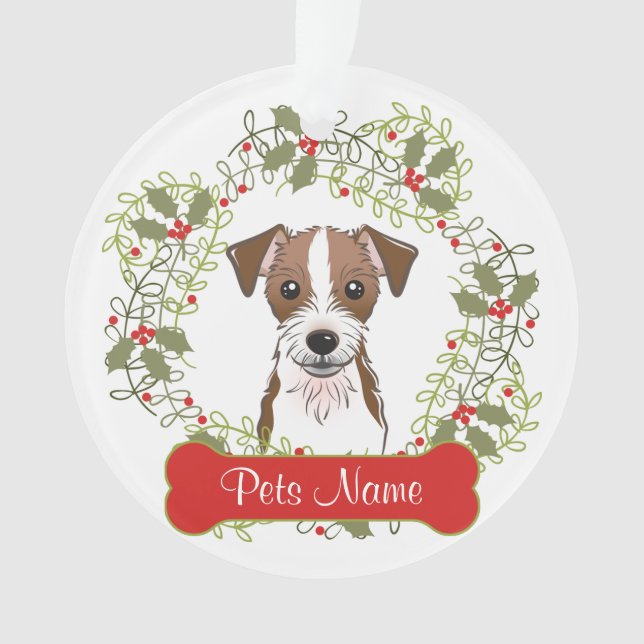 Ornement personnalisable de Jack Russell Terrier (devant)
