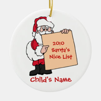 Ornement personnalisable de la liste de Père Noël