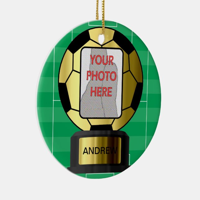 Ornement personnalisable de prix de ballon de foot (Droite)