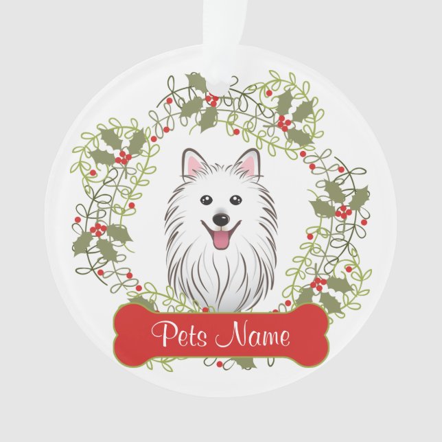 Ornement personnalisable de Spitz japonais (devant)