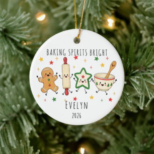 Ornement Personnalisé 'Baking Spirits Bright'