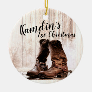 Ornement personnalisé bottes pays rustique nous