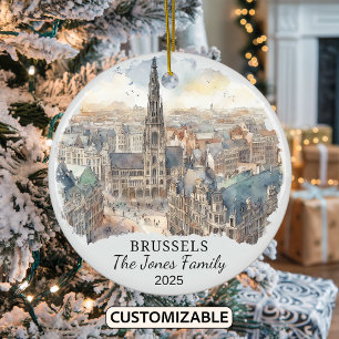 Ornement personnalisé Bruxelles, cadeau Belgique