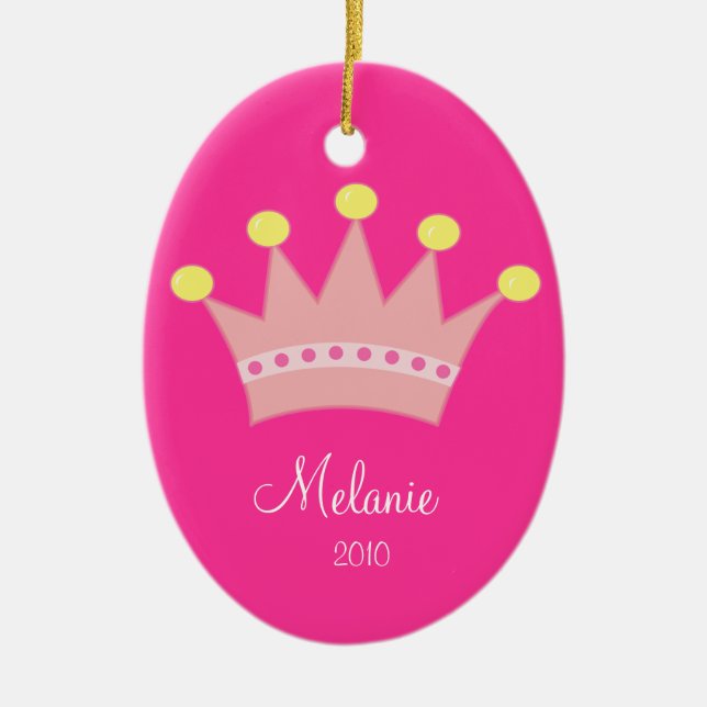 Ornement personnalisé CROWN de PRINCESSE Noël (Devant)