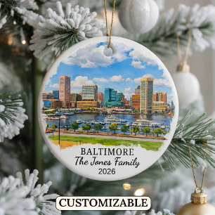 Ornement personnalisé de Baltimore, Maryland sur m
