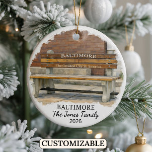 Ornement personnalisé de Baltimore, Maryland sur m