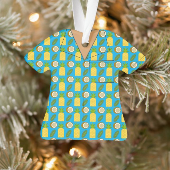 Ornement personnalisé de chemise hawaïenne (Arbre)