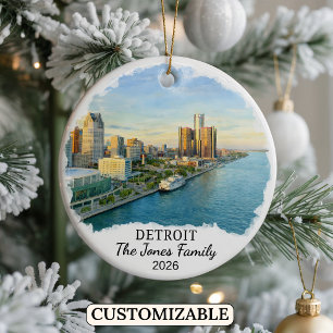Ornement personnalisé de Détroit, Michigan sur mes