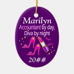 ORNEMENT PERSONNALISÉ DE DIVA COMPTABLE