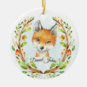 Ornement Personnalisé De Fox De Bois Pour Baby Bo