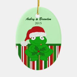 Ornement personnalisé de grenouille de Noël