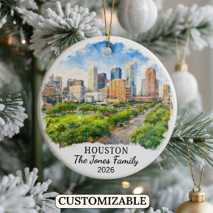 Ornement personnalisé de Houston, Texas sur mesure