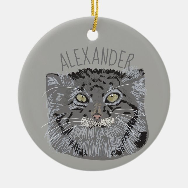 Ornement personnalisé de Noël de chat de Pallas de (Devant)