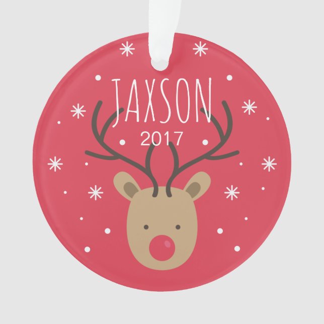 Ornement personnalisé de Noël de renne (devant)