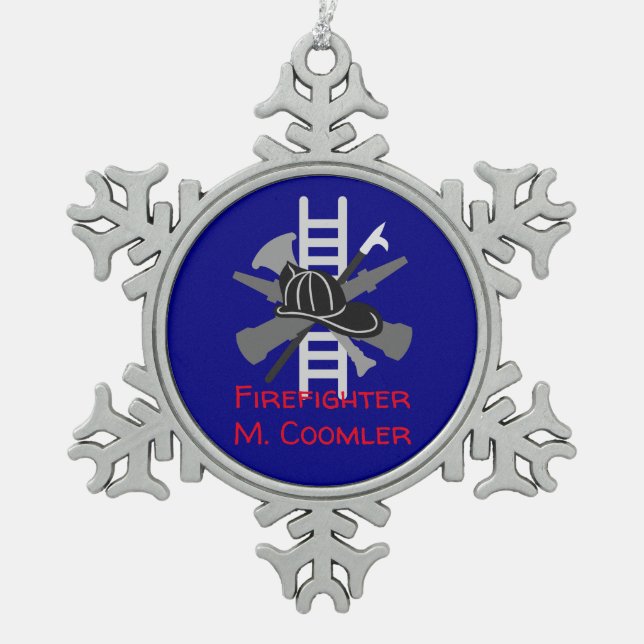 Ornement personnalisé de Noël de sapeur-pompier (Devant)