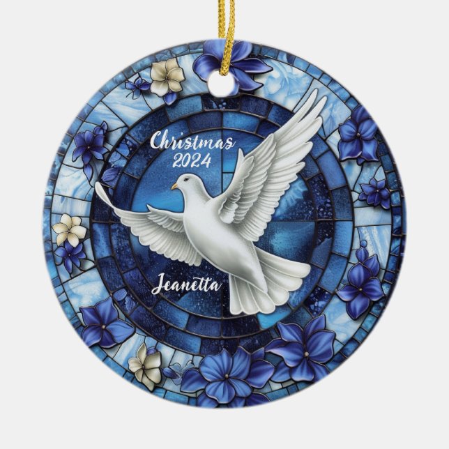 Ornement personnalisé de Noël Dove (Devant)