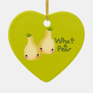 Ornement personnalisé de poire de Kawaii