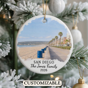 Ornement personnalisé de San Diego, Californie sur