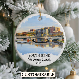 Ornement personnalisé de South Bend, Indiana sur m