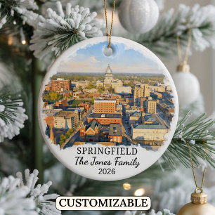 Ornement personnalisé de Springfield, Illinois sur