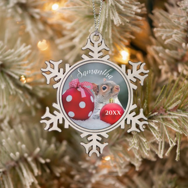 Ornement personnalisé des écureuils de Noël (Arbre)