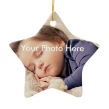 Ornement personnalisé d'étoile de Noël de photo