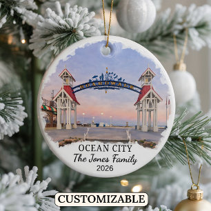 Ornement personnalisé d'Ocean City, Maryland sur m