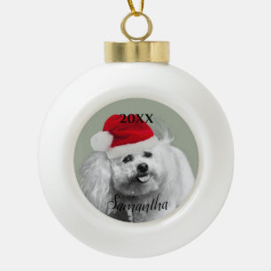 Ornement personnalisé du chien de Noël Bichon Fris