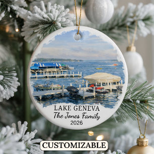 Ornement personnalisé du lac Léman Coutume Wiscons