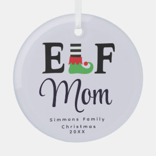 Ornement Personnalisé Elf Mom,