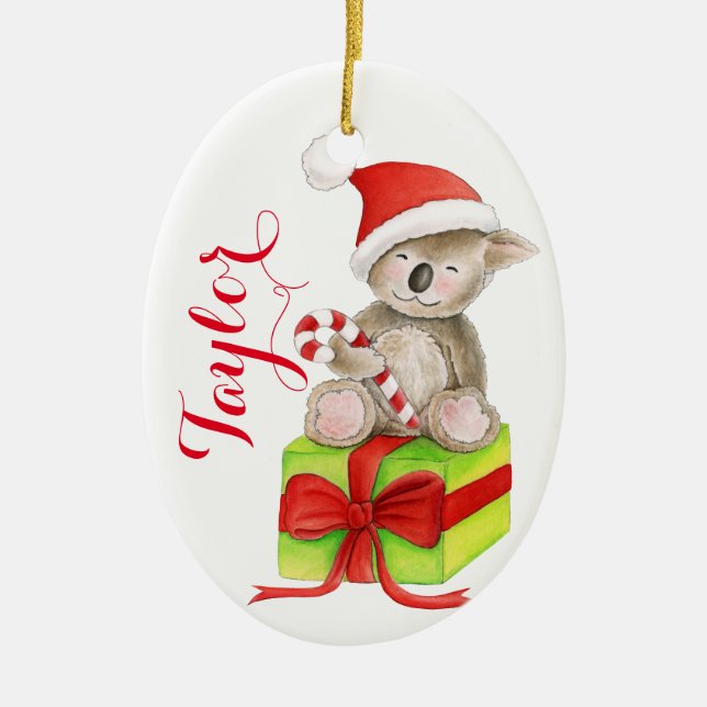 Ornement personnalisé mignon de Noël d'ours de (Devant)