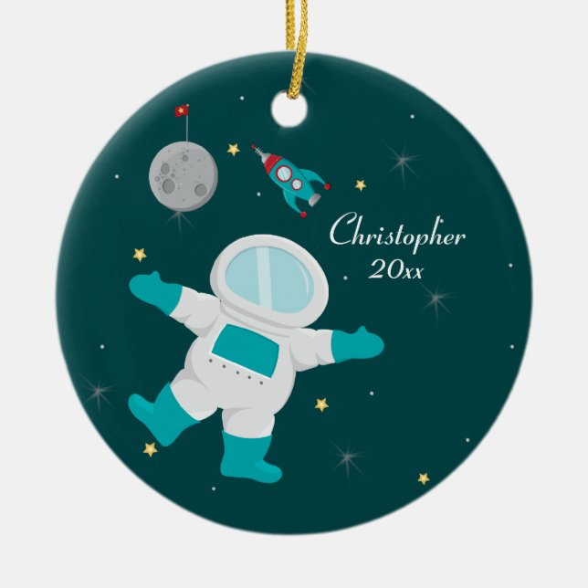 Ornement personnalisé par astronaute mignon (Devant)