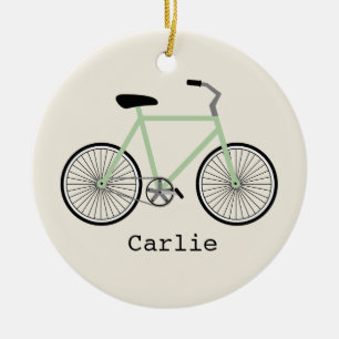Ornement personnalisé par bicyclette vert clair