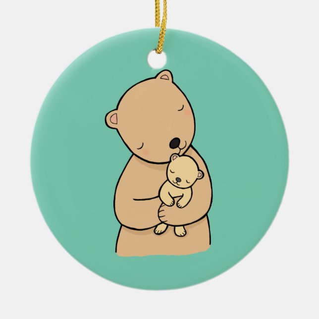 Ornement personnalisé par coutume d'ours de maman (Devant)