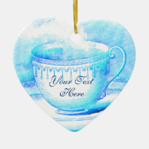 Ornement personnalisé par tasse de thé d'aquarelle