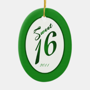 Ornement personnalisé personnalisé sucré 16 vert