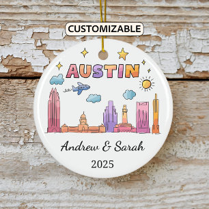 Ornement personnalisé Skyline Austin, Texas