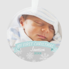 Ornement photo | Baby Boy First Christmas
