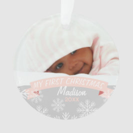 Ornement photo | Baby Girl First Christmas