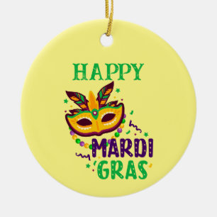Ornement photo personnalisé Mardi Gras