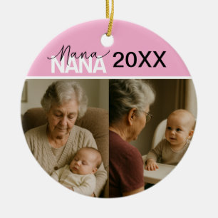 Ornement photo personnalisé pour Nana avec 2 photo
