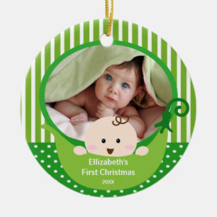 Ornement photo pour le premier Noël de bébé Petit