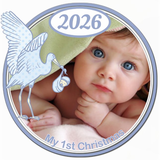 Ornement Photo Sculpture 1er Noël de bébé 2010 (Devant)