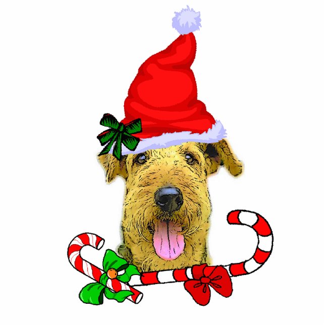 Ornement Photo Sculpture Airedale Terrier Ornement de Noël (Devant)
