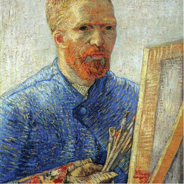 Ornement Photo Sculpture Autoportrait de Van Gogh devant l'Easel (Devant)