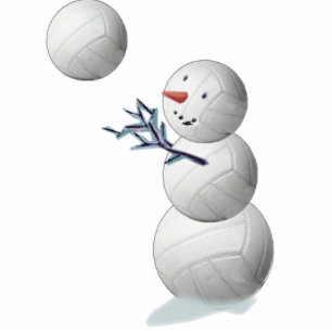 Ornement Photo Sculpture bonhomme de neige de volleyball