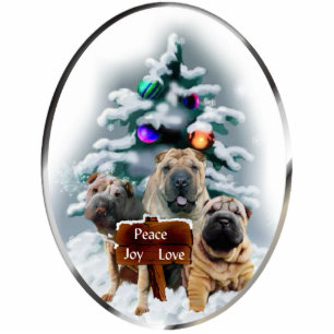 Ornement Photo Sculpture Cadeaux de Noël chinois Shar-Pei